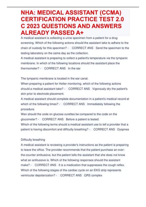 Medical Assistant Practice Test 的图像结果