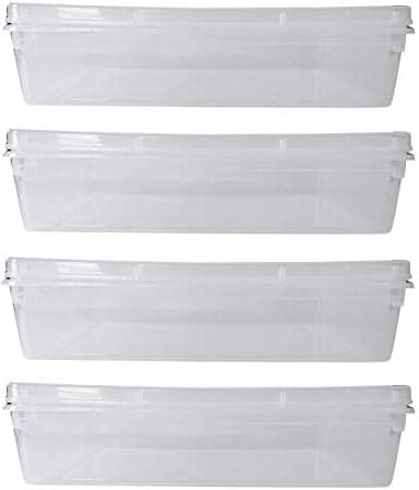 Feliz clear plastic extra large storage boxes size 15x10x4 inches ...