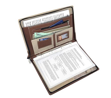 DAHSHA Leather Professional 4 Ring Files and Folders, Documents ...