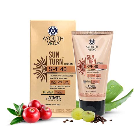 Sun Turn Cream SPF 40 With Zinc Oxide Aloera & Berries 60g – Ayouthveda