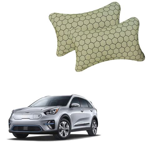 Shoolin Beige Web Design Car Neck Rest Cushion with Adjustable Straps ...