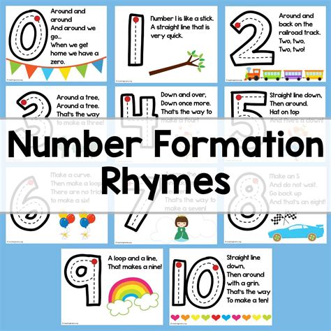Number Formation Rhymes | Numbers preschool, Preschool lessons, Preschool learning