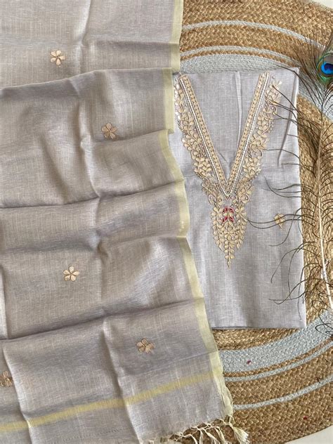 Pure Kota-Doria Unstitched Suit Gota Patti work Work – thecotlin