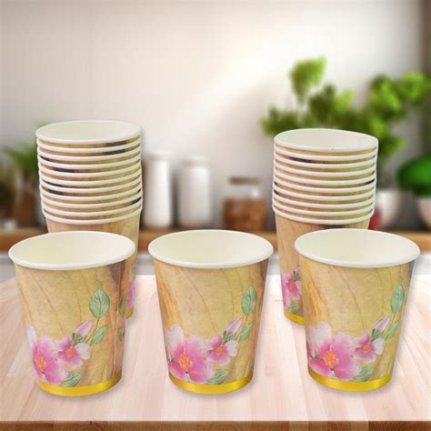 Disposable Paper Cups, Disposable Tea, Coffee Cups (24 Pcs Set / Mix C ...