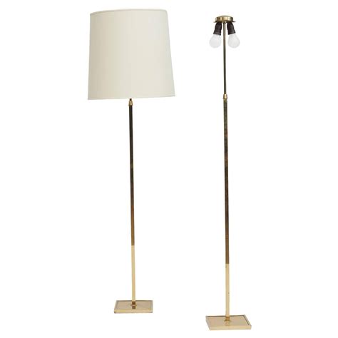 Pair of 20th Century Black Metal Floor Lamps For Sale at 1stDibs