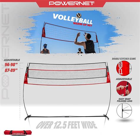 PowerNet Freestanding Volleyball Warm Up Net & Resistance Loop Exercise ...