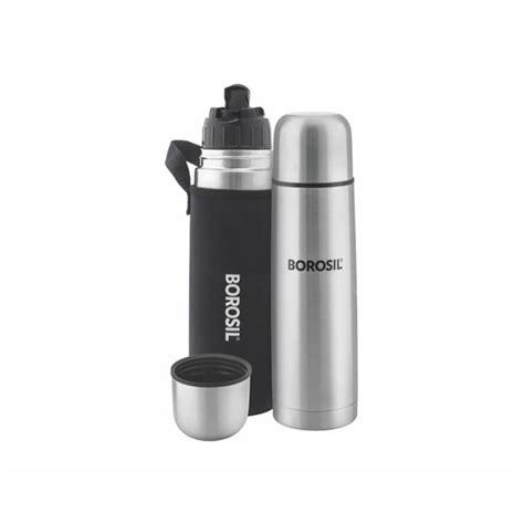 Borosil Vacuum Flask Thermo 500ML, Black - BuildHUB
