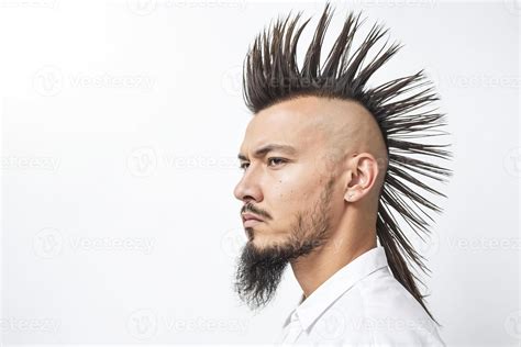 Portrait of a Man with a Mohawks Hairstyle 47949583 Stock Photo at Vecteezy
