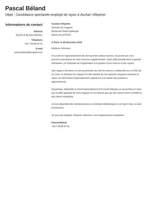 Simple Lettre De Motivation