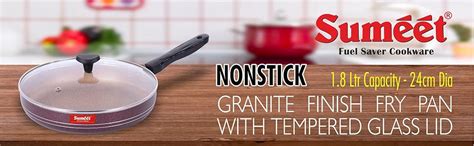 Buy Sumeet Nonstick Granite Finish Fry Pan with Tempered Glass Lid -1.8 ...