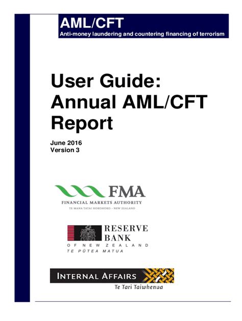 Fillable Online User Guide: AML/CFT Annual Report - PDF Free Download ...