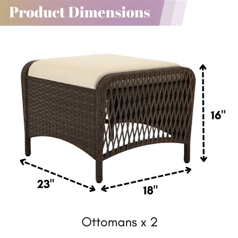 2-Piece Outdoor Rattan Wicker Ottoman Set – Devoko