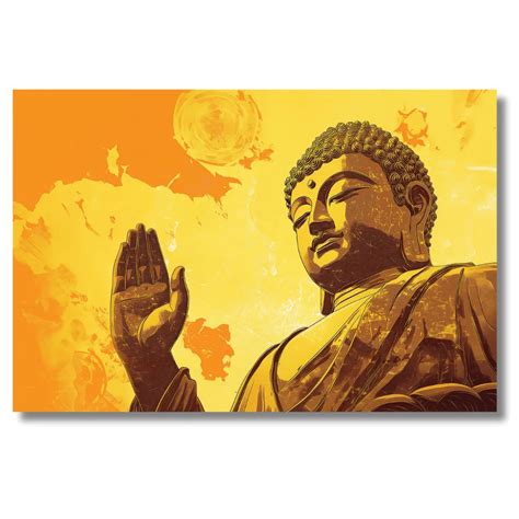 Lord Gautam Buddha Canvas Painting for Living Room Perfect for Vastu S ...