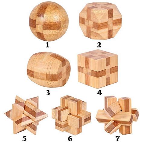 DA BOOM Wooden Brain Teaser Puzzles Set - 3D Interlocking India | Ubuy