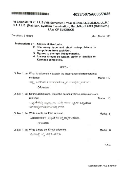 Evidence Mar-Apr 2024 Question paper - Llb 3 years - Scanned with ACE ...
