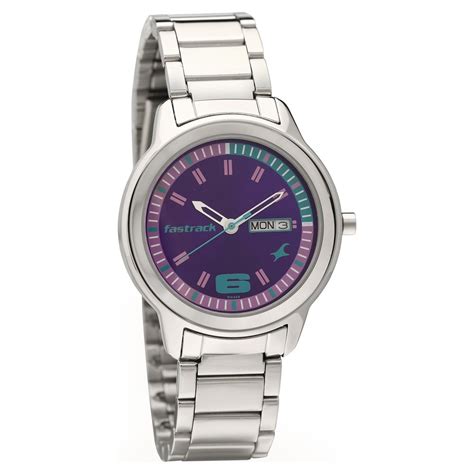 Buy Online Fastrack Purple Dial Quartz Analog with Day and Date Watch ...