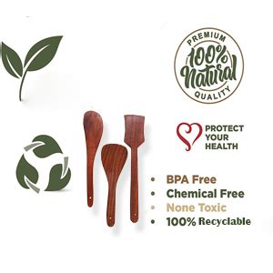 Buy ECOPAL - Wooden Cooking Spoon Utensils Set for Non Stick cookware ...