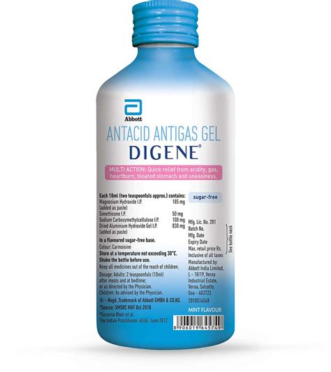 Buy DIGENE GEL ACIDITY & GAS RELIEF - 200ML MINT FLAVOUR Online & Get ...
