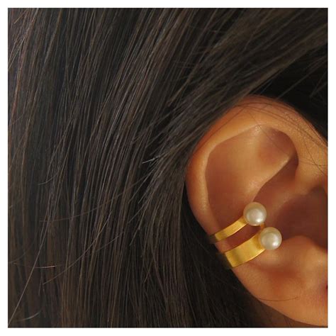 Gold-plated Sterling Silver Triple Lines Ear cuff Earring For Sale at ...