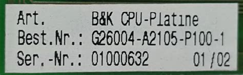 Siemens G26004-A2105-P100-1 CPU Board B&K Filter V28 Rev 1.2 ...