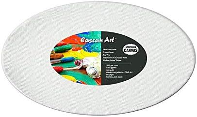 Eascan Art Pre-Stretched Oval Shaped Canvas for Painting (1, 08" X 12 ...