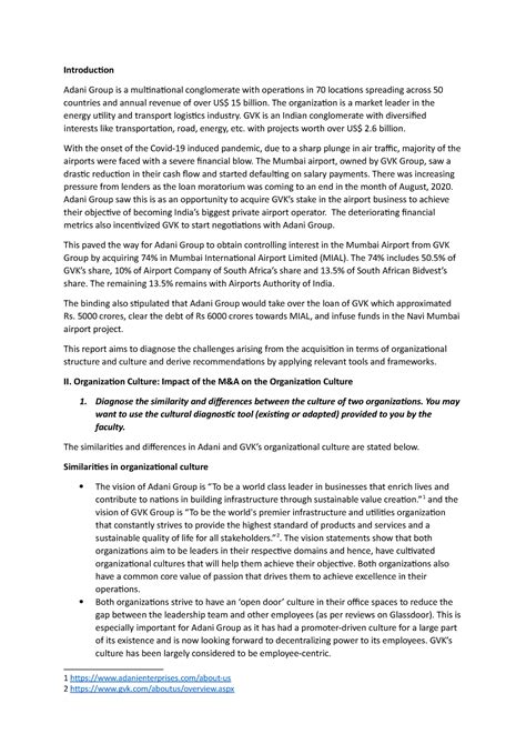 Assignment 2 - Introduction Adani Group is a multinational conglomerate ...