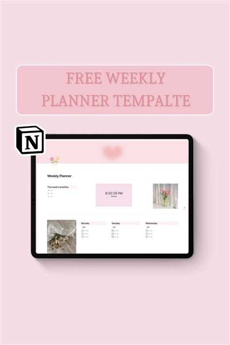 Image result for Notion Weekly Planner Template