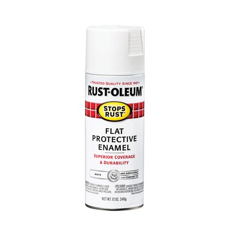 White, Rust-Oleum Stops Rust Flat Protective Enamel Spray Paint-7790830 ...