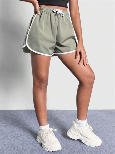 SHEIN Shorts blancos tejidos para niña preadolescente con empalme liso ...