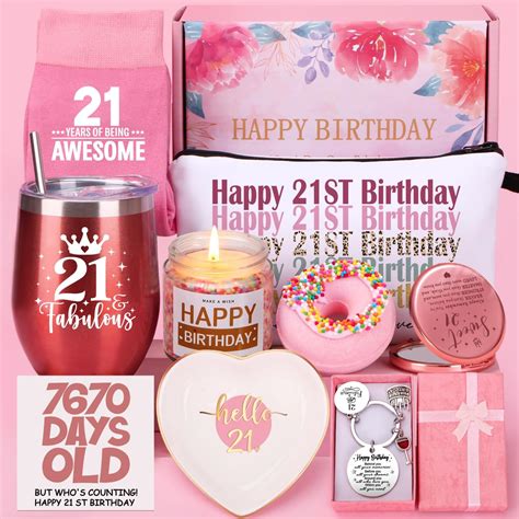 21st Birthday Gifts for Her, Happy 21st Birthday Hamper for Women, 21 ...