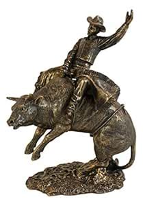 Ebros Rustic Western Rodeo Bull Rider Cowboy On Rearing Angry Bull ...