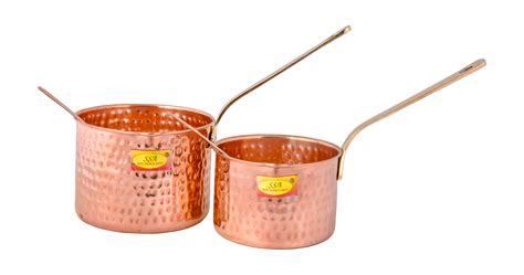 Pure Copper Sauce Pan Tadka Pan | with Heavy Brass Handle Indian Home ...