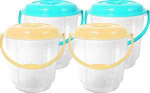 Wonder Plastic Prime Bucket 18 TPC With Lid Set for Home&Kitchen,4Pc ...