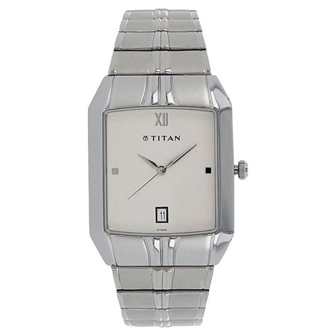 Buy Online Titan Analog with Date White Dial Metal Strap watch for Men ...