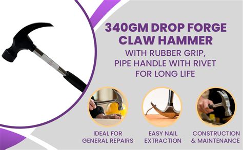 Asian Paints Trucare Drop Forged Claw Hammer with Rubber Grip ...