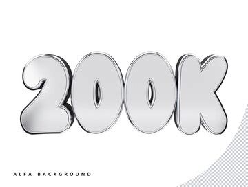 200k silver number with 3d rendering | Premium PSD
