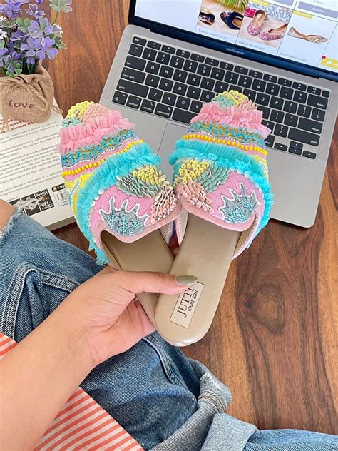 Meadows Multi Coloured Mules with Laces & Frills – JuttiExpress