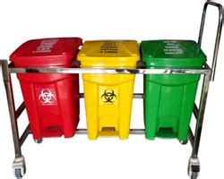 Bio Medical Waste Trolley - Bio Medical Waste Segregation Trolley 4 BIN ...