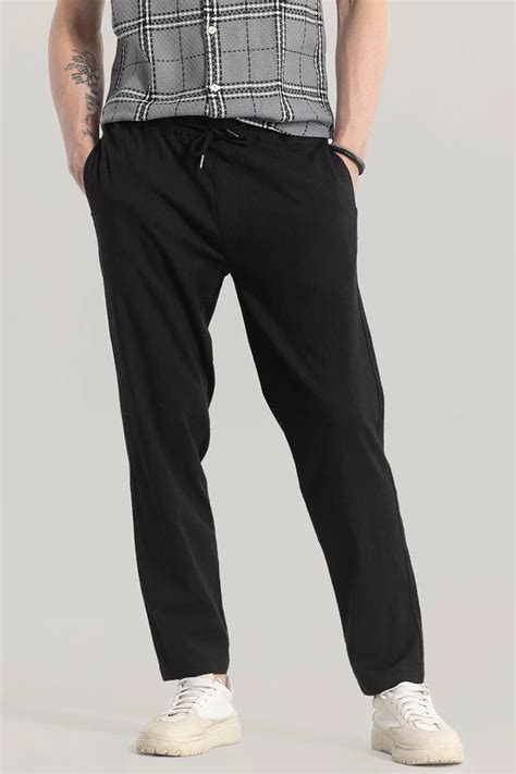 Buy Mens SlendEase Black Pant Online | Snitch – SNITCH