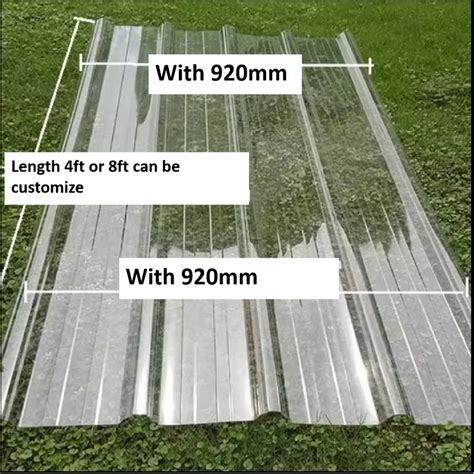 4FT SKYLIGHT ROOF, CORRUGATED TYPE , POLYCARBONATE ROOF CORRUGATED,TRANSPARENT ROOF | Shopee ...
