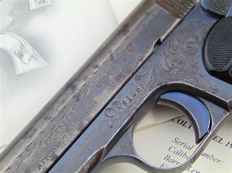 SOLD Factory Engraved Colt .380 Pocket Hammerless: $4,250 | Colt ...