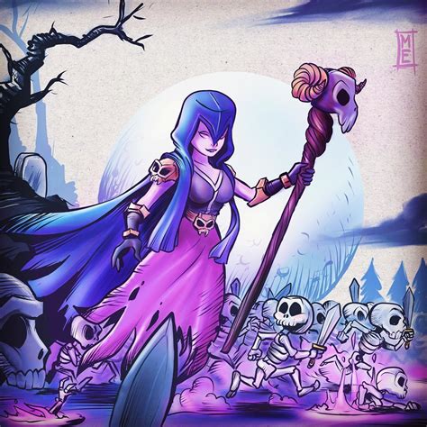 Witch Clash Royale Fan Art Digital Art ! Night Witch , Clash Royale