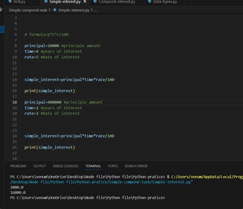 Image result for Python User Program Simple-Interest