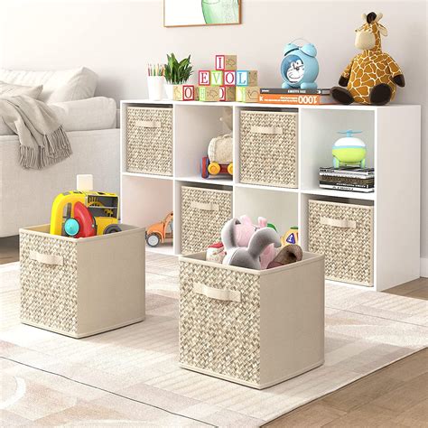 LightingGo 13-inch Storage Cubes with Handle,Foldable Cube Storage Bins ...