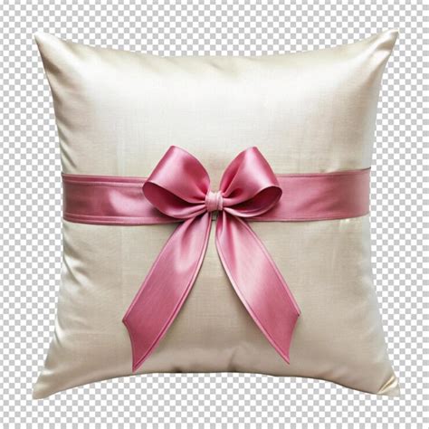 Elegant pink ribbon pillow on transparent background | Premium AI ...