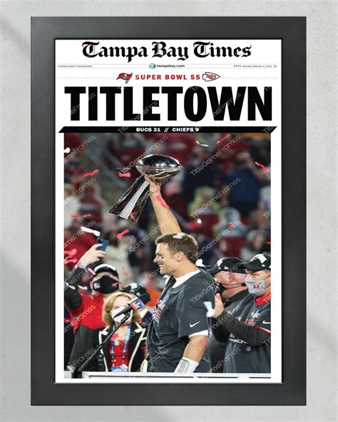 2021 Tampa Bay Buccaneers NFL Super Bowl Champions Framed Front Page N ...