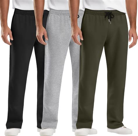Amazon.com: Neer 3 Pack Men's Big and Tall Sweatpants, Athletic Open ...
