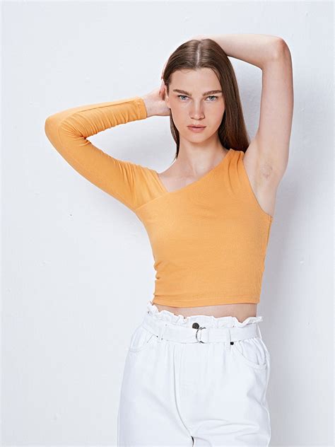 Orange crop top