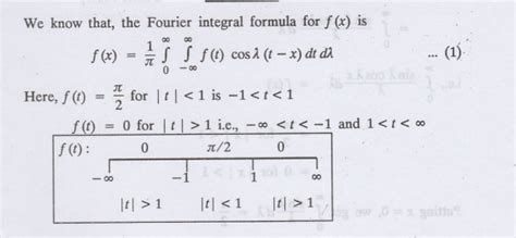 Statement Of Fourier Integral Theorem - Examples