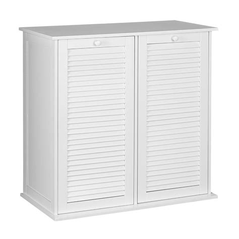 Household Essentials Tilt-Out Laundry Sorter Cabinet with Shutter Front ...